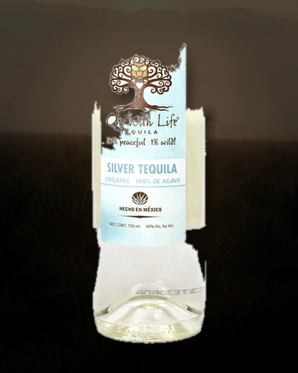 One With Life Tequila Silver bottle