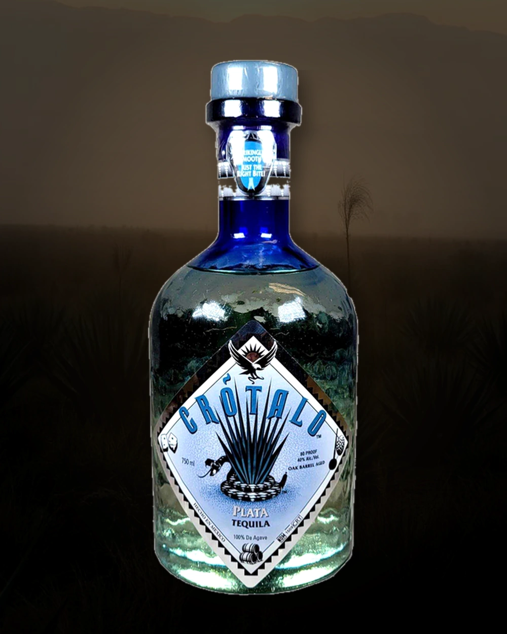 Crotalo Tequila Plata bottle