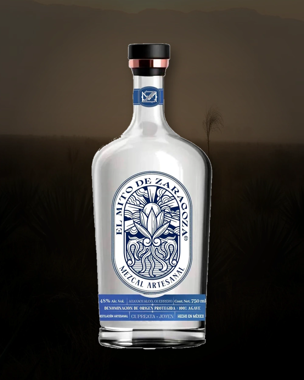 El Mito de Zaragoza Cupreata bottle
