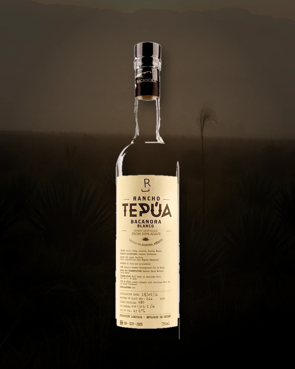 Rancho Tepúa Bacanora Blanco bottle