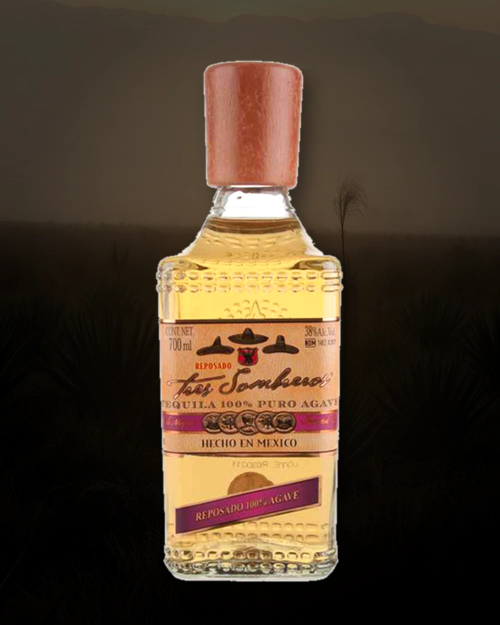 Tres Sombreros Reposado bottle