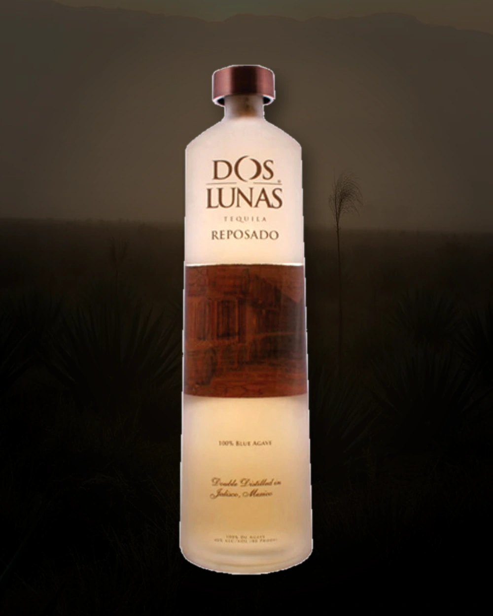 Dos Lunas Reposado bottle