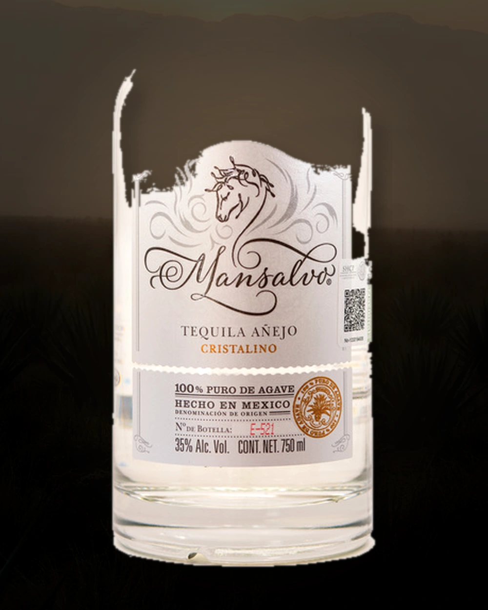 Mansalvo Tequila Añejo Cristalino bottle
