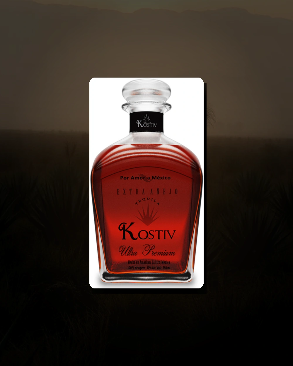 Tequila Kostiv Extra Añejo bottle