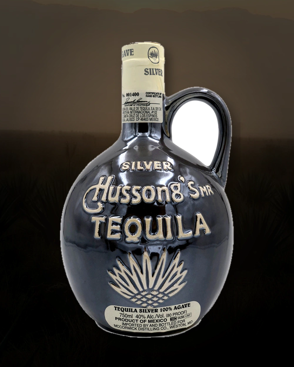 Hussong's Silver Tequila bottle