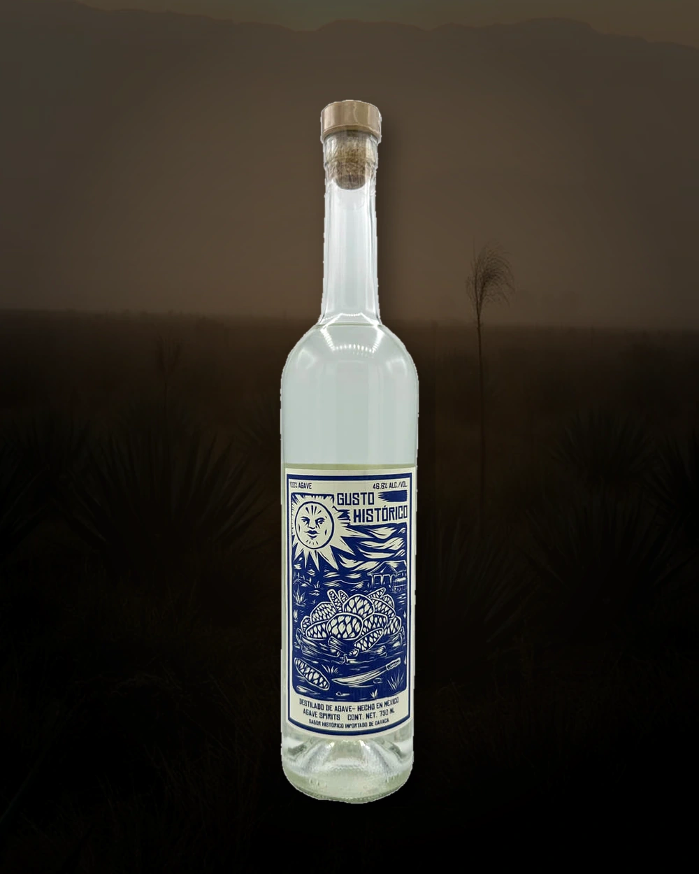 Gusto Historico Cuixe con Espadin de Milpa y Tepextate – Santos bottle