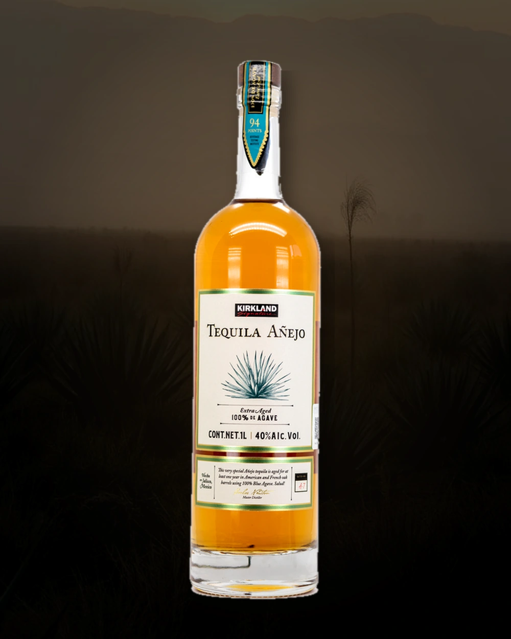 Kirkland Signature Añejo Tequila bottle