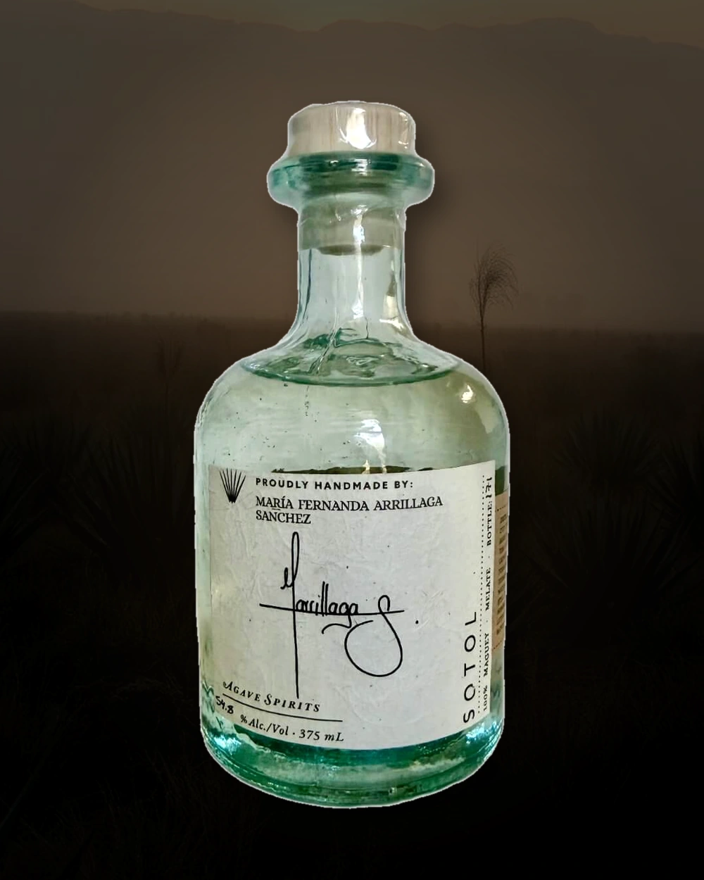 Maguey Melate Sotol – Maria Fernanda Arrillaga Sanchez bottle