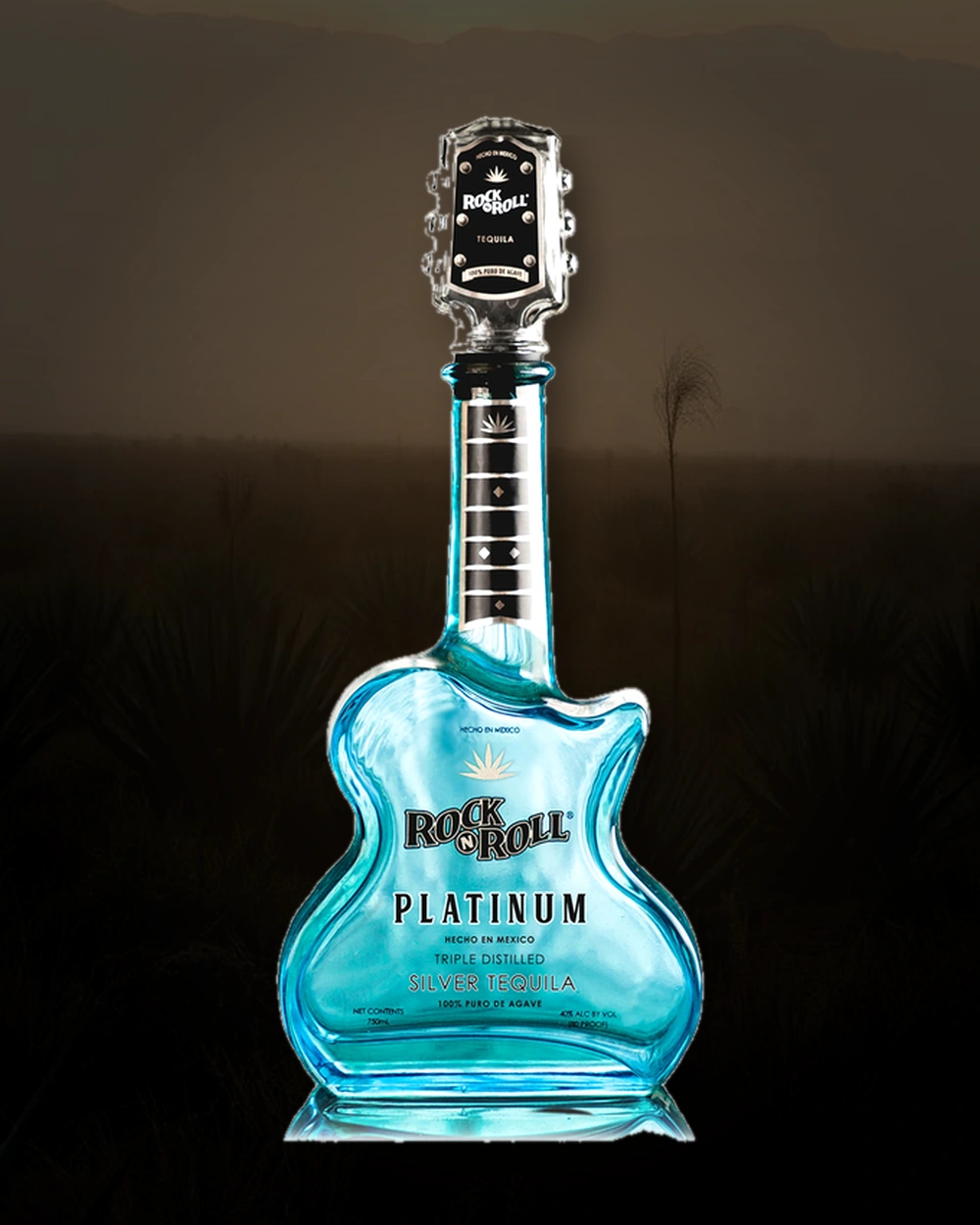 Rock 'N Roll Platinum Silver Tequila bottle