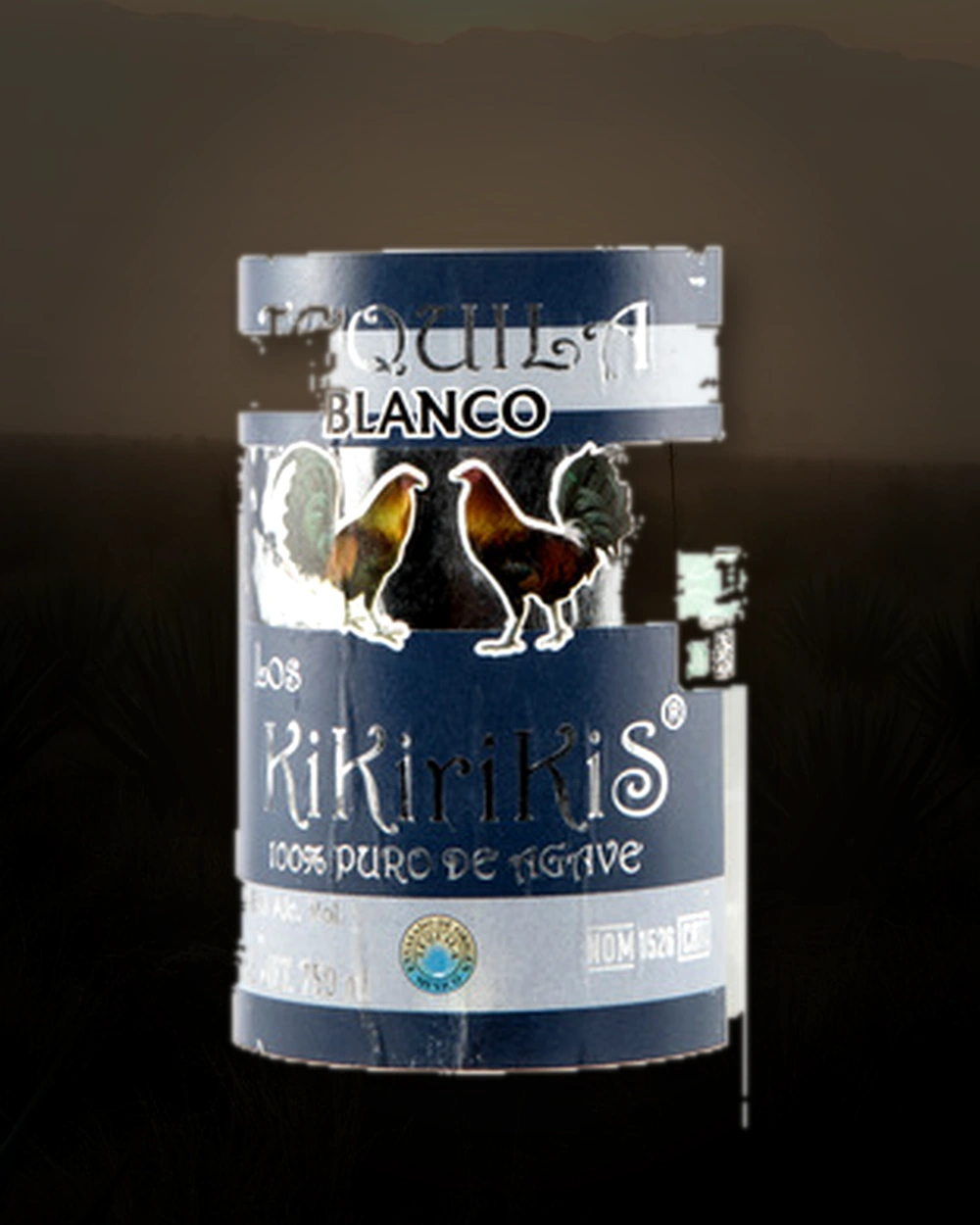 Los Kikirikis Blanco Tequila bottle