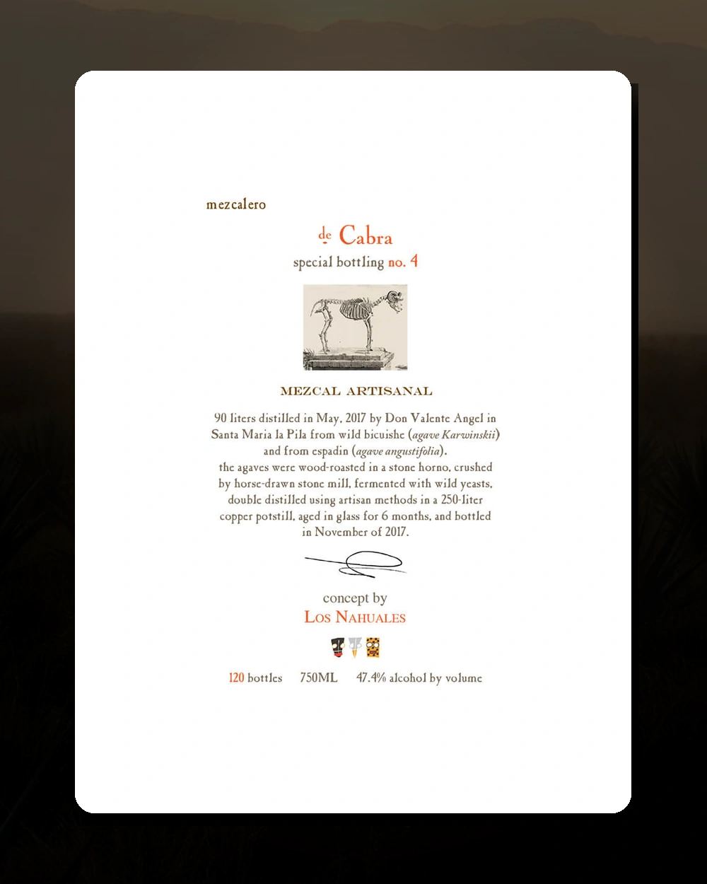 Mezcalero Special Bottling No. 4: De Cabra bottle
