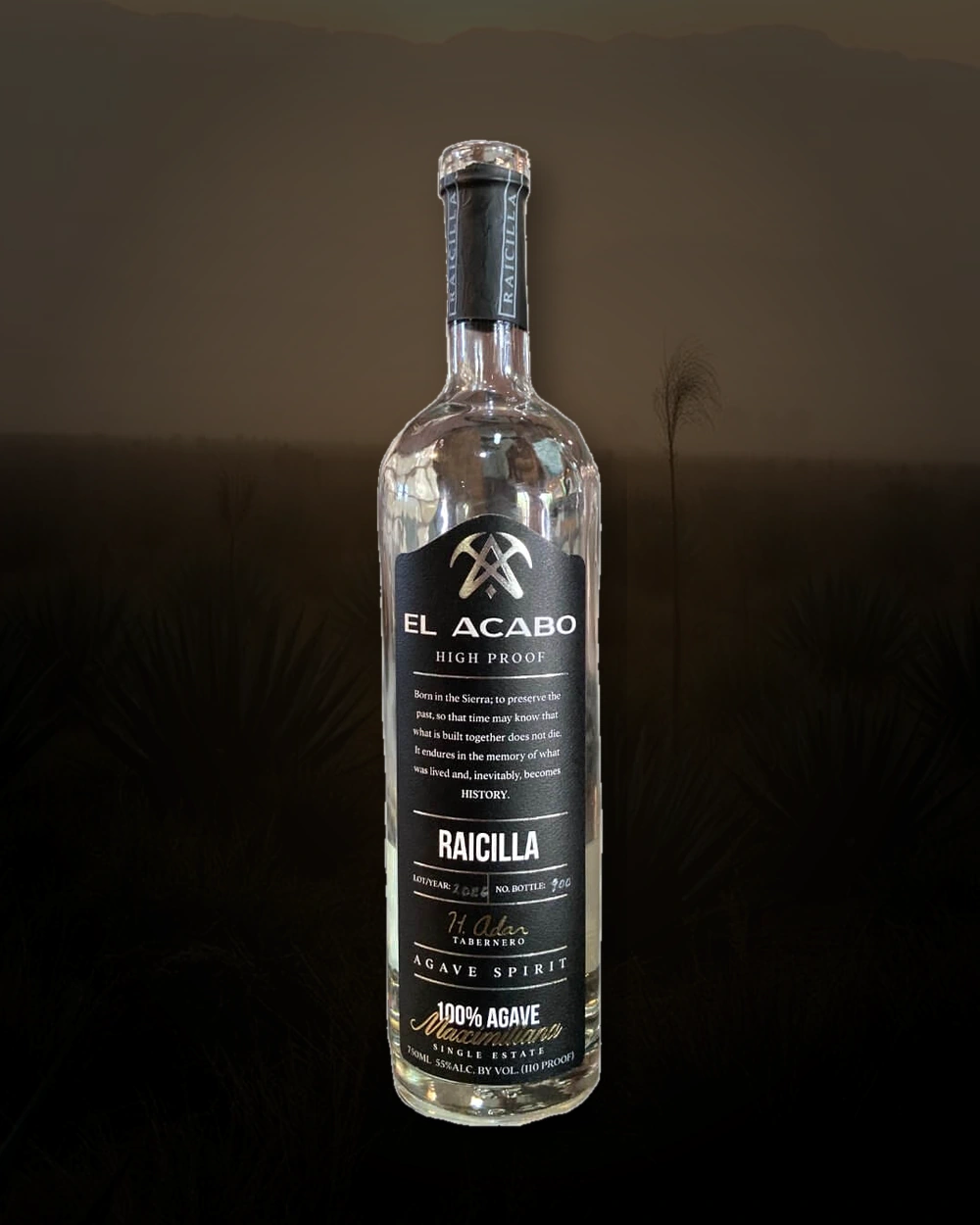 El Acabo Raicilla Maximiliana – High Proof bottle
