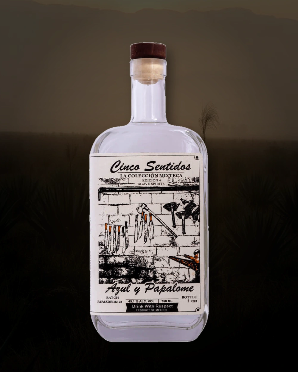 Cinco Sentidos Azul y Papalome (Mixteca ed. 4) bottle