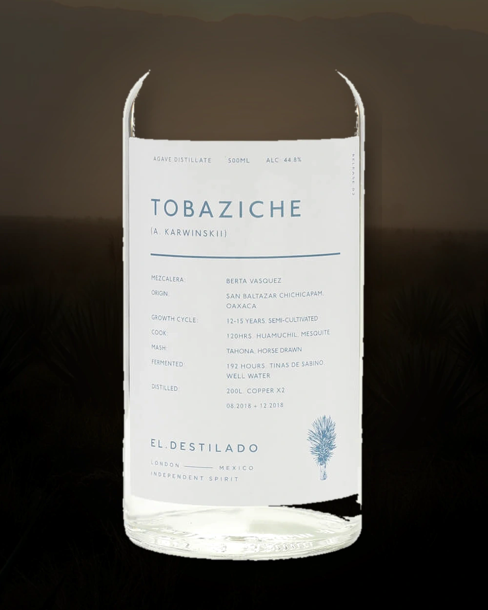 El Destilado Tobaziche – Berta Vasquez bottle