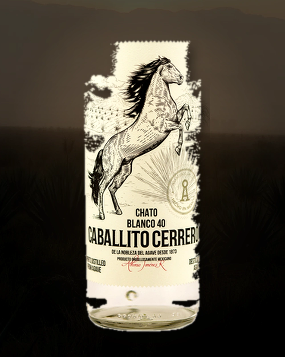 Caballito Cerrero Chato Blanco 40 bottle