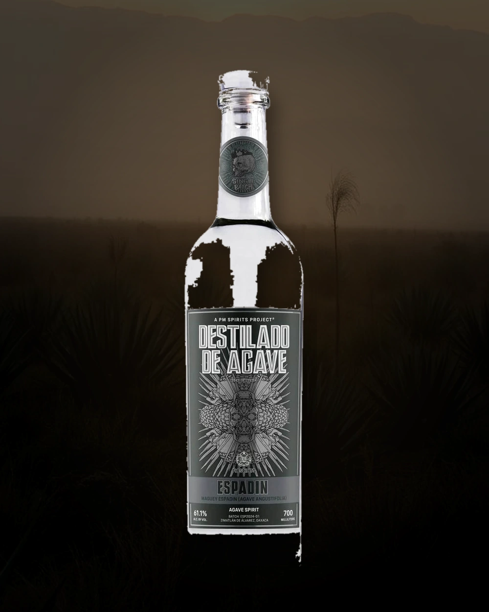 PM Spirits Destilado de Agave Espadin bottle