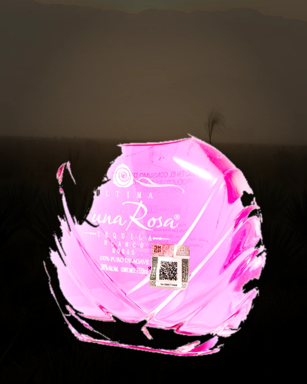 Ultima Luna Rosa Tequila Blanco Rosas bottle