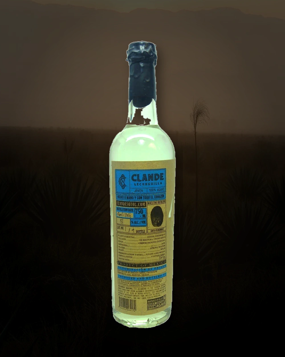 Clande Lechuguilla (Blue) bottle