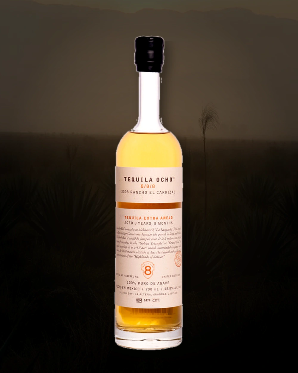 Ocho Tequila 8/8/8 - Rancho El Carrizal Extra Añejo bottle