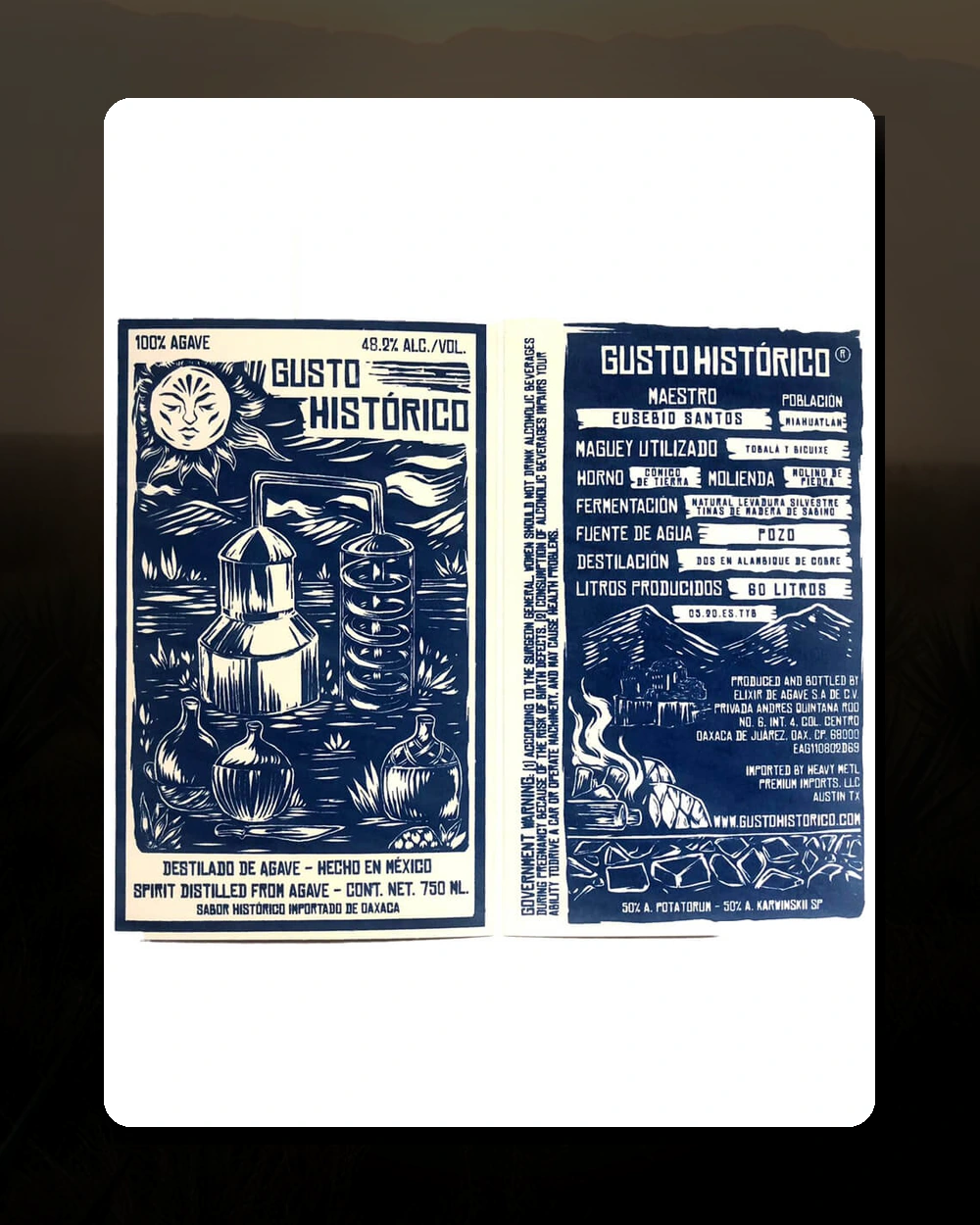 Gusto Historico Tobala y Bicuixe – Santos bottle