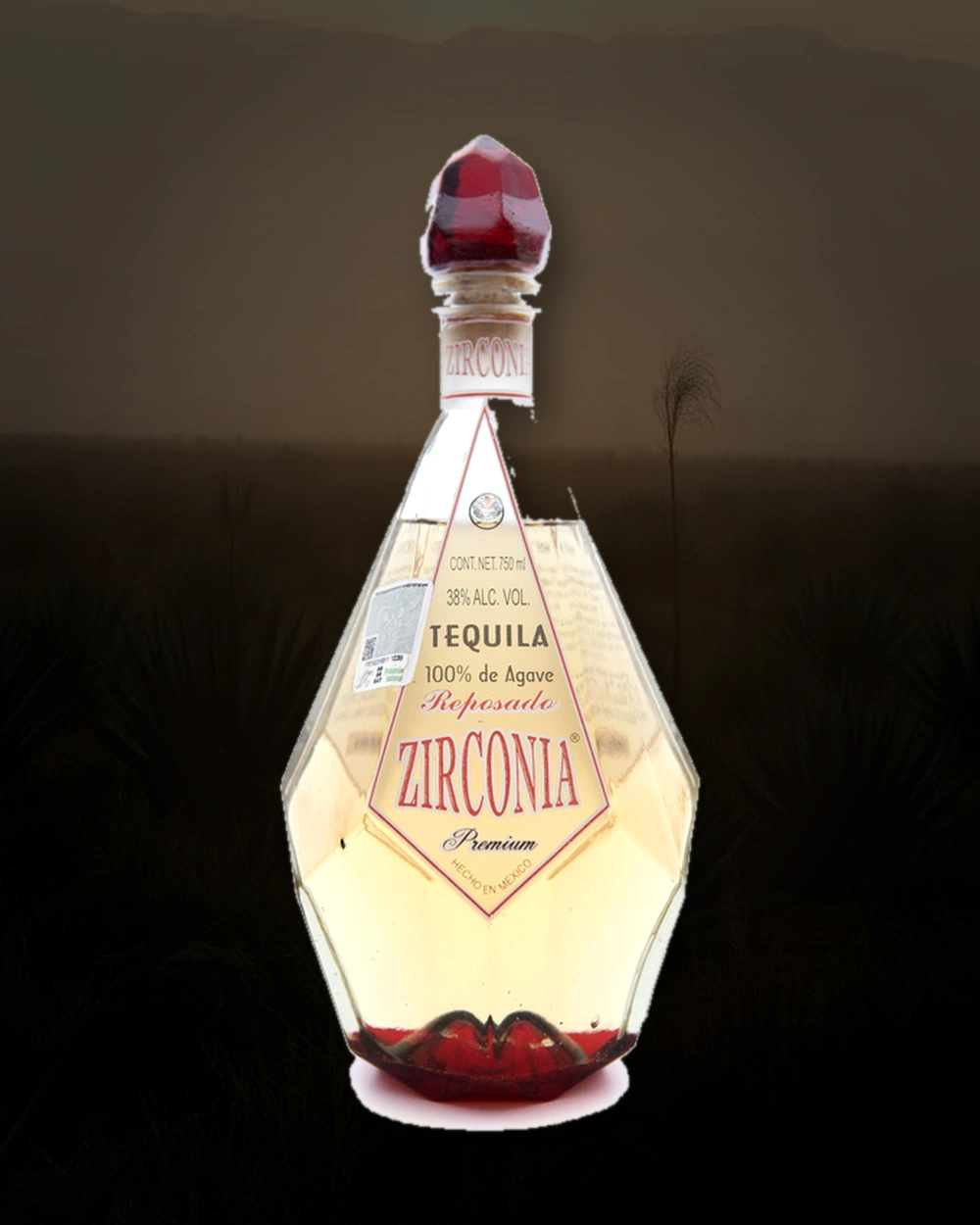Tequila Zirconia Premium Reposado bottle