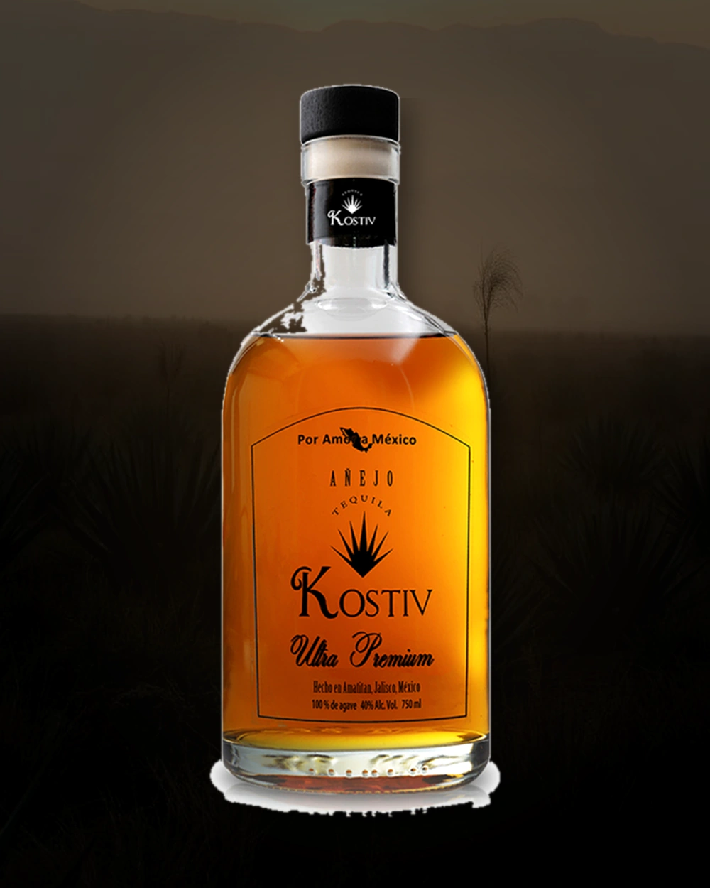 Tequila Kostiv Añejo bottle