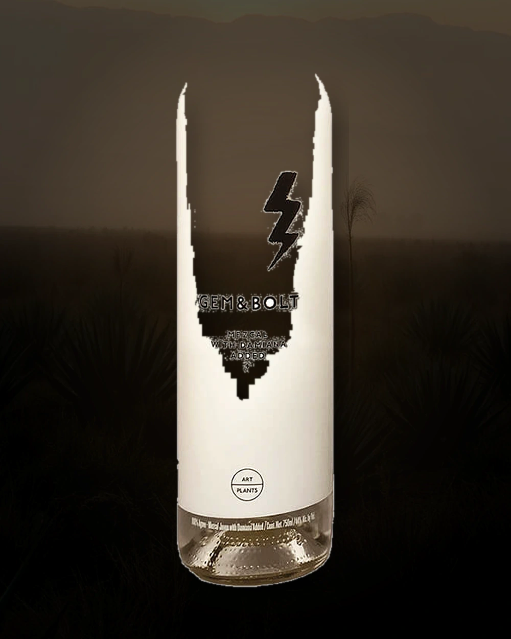 GEM&BOLT Mezcal + Damiana bottle