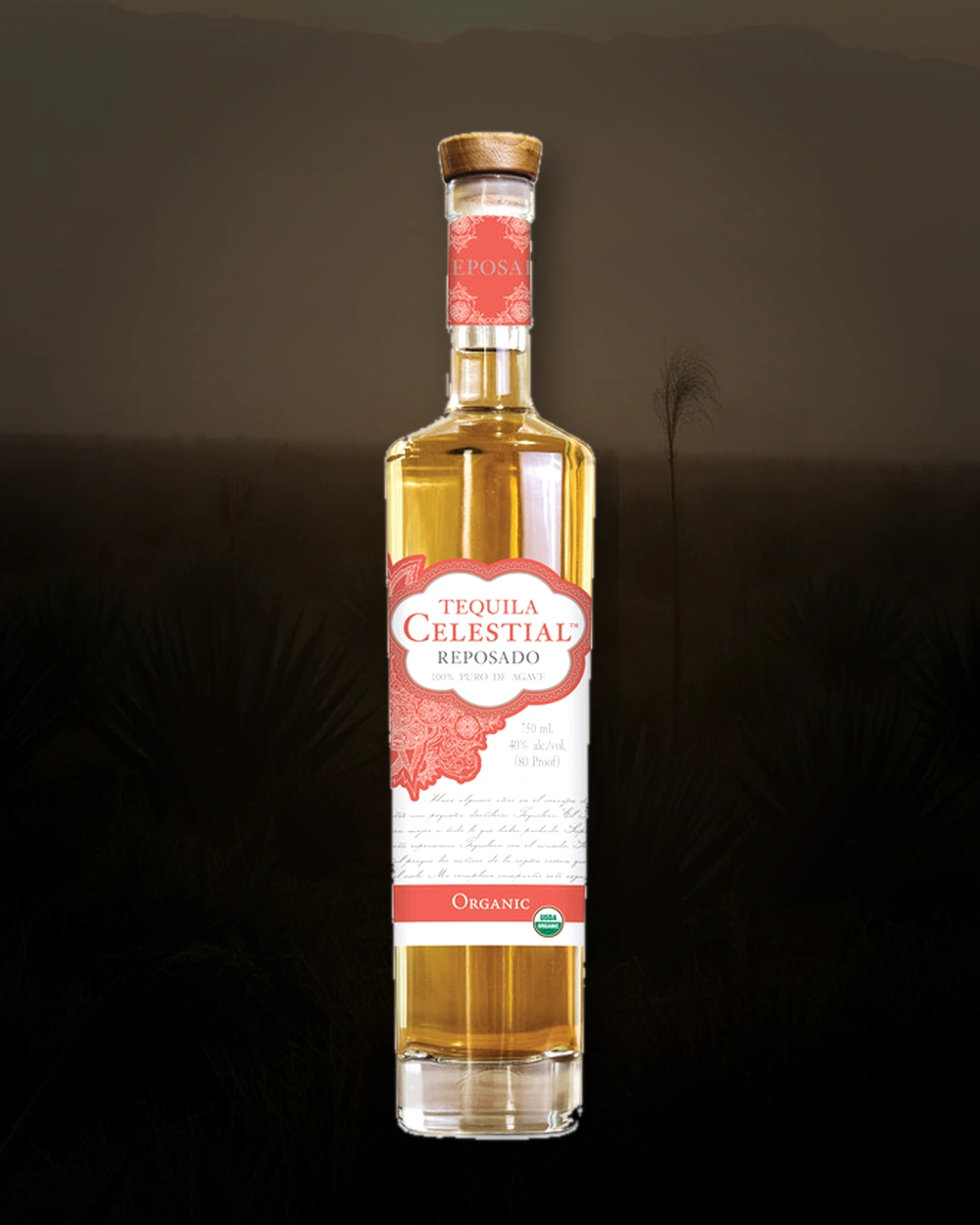 Tequila Celestial Organic Reposado bottle