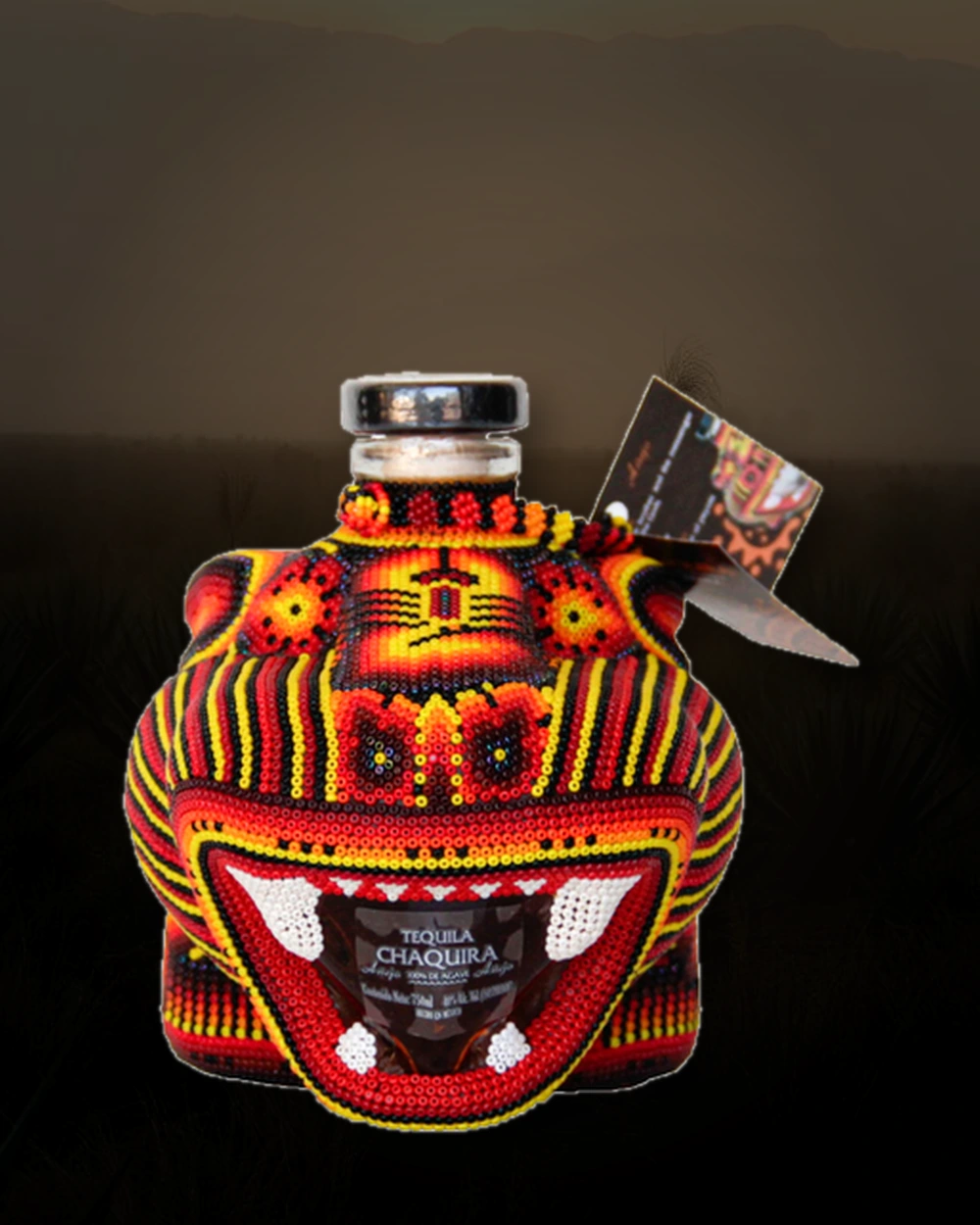 Chaquira Beaded Jaquar Añejo bottle