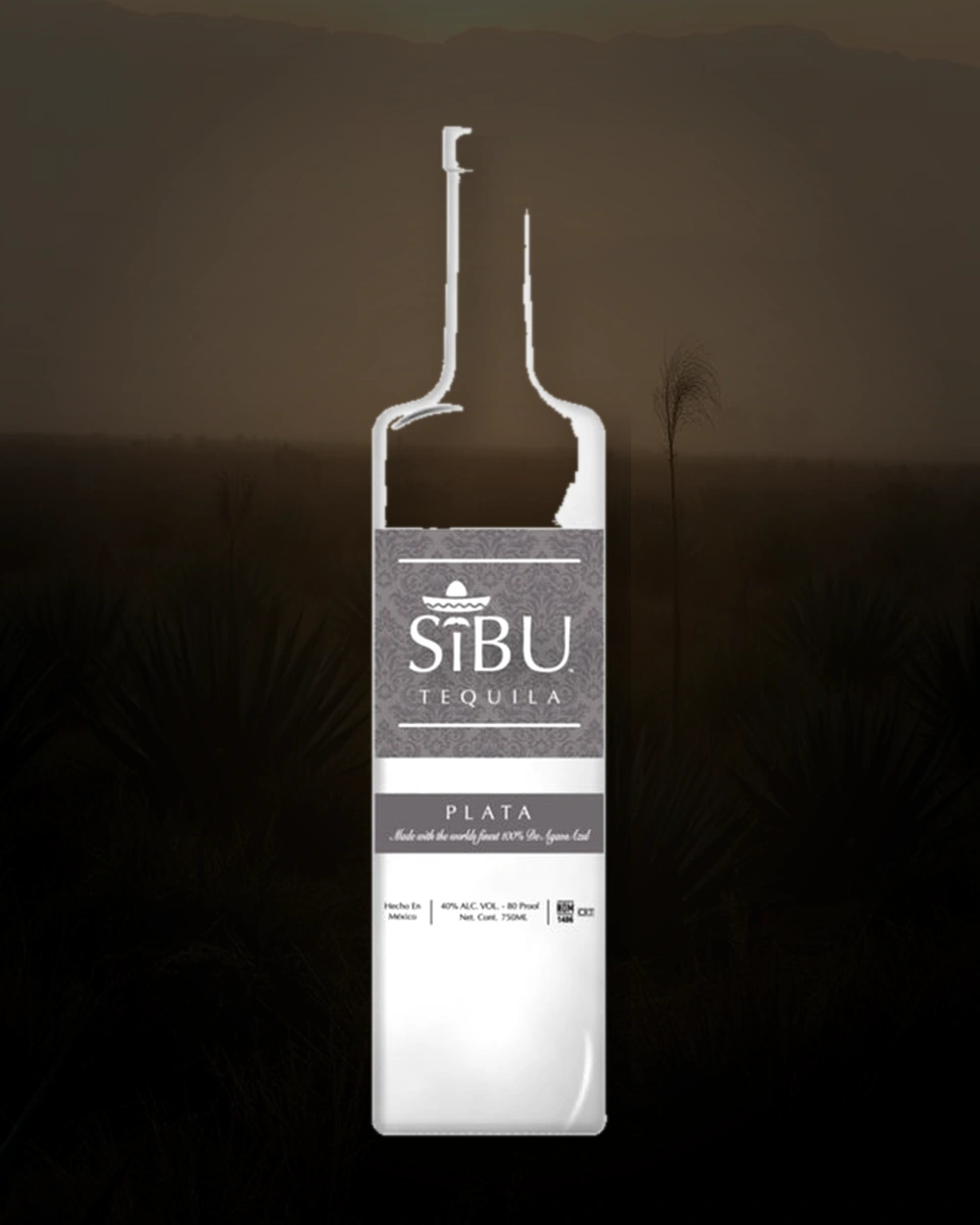 SiBU Tequila Plata bottle