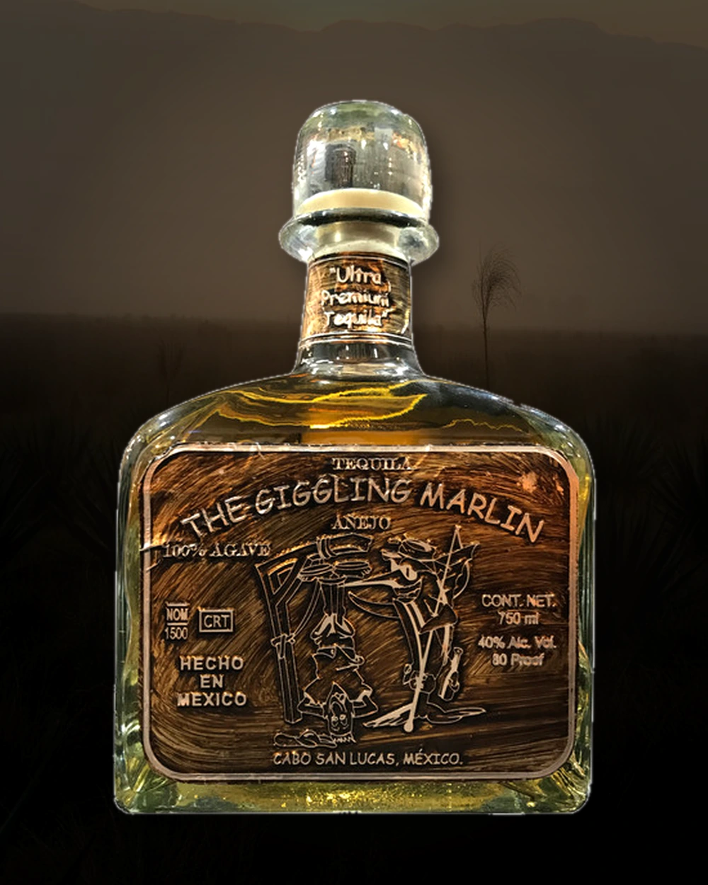 The Giggling Marlin Añejo bottle