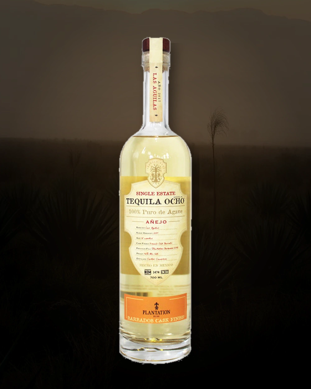 Ocho Tequila Añejo - Cask Finish - Plantation Barbados bottle