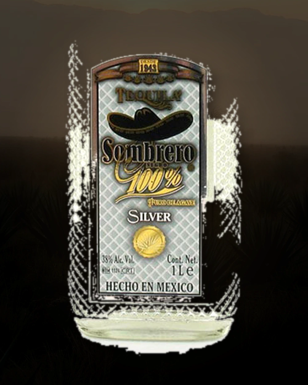 Sombrero Negro 100% Agave Silver bottle