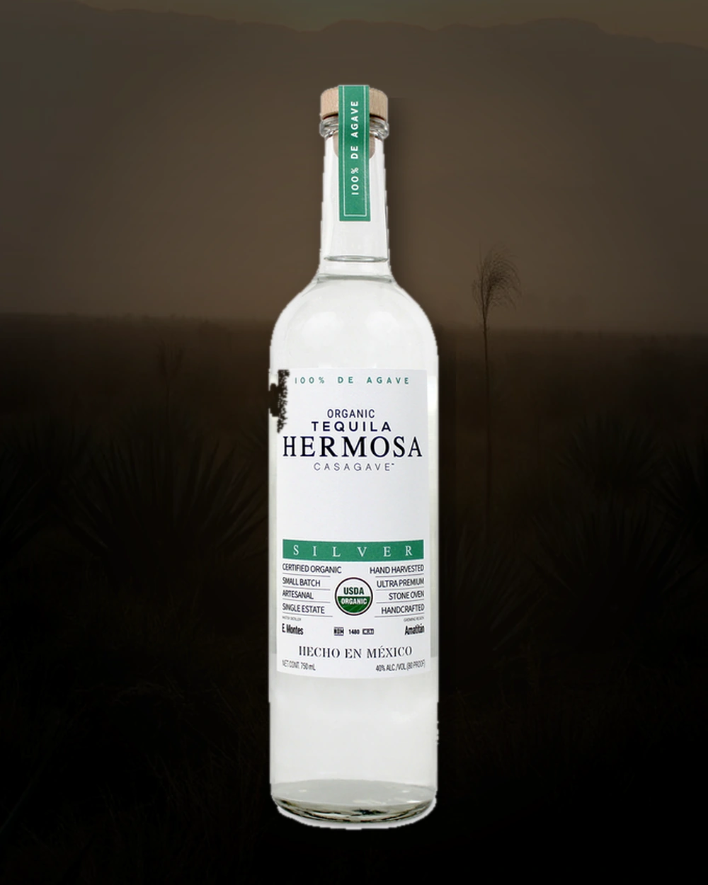 Hermosa Casagave Silver Organic Tequila bottle