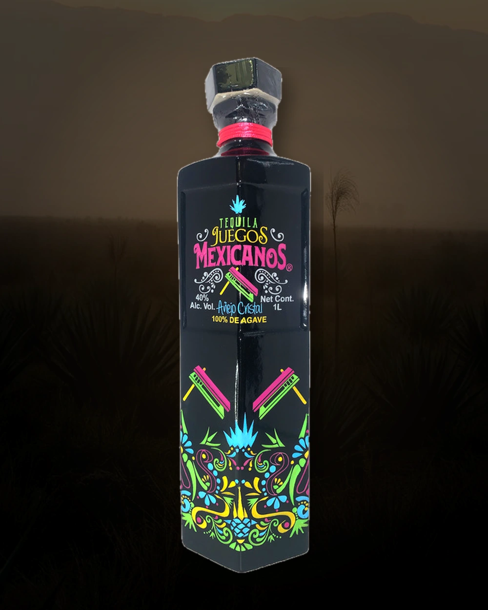 Juegos Mexicanos Tequila Añejo Cristalino bottle