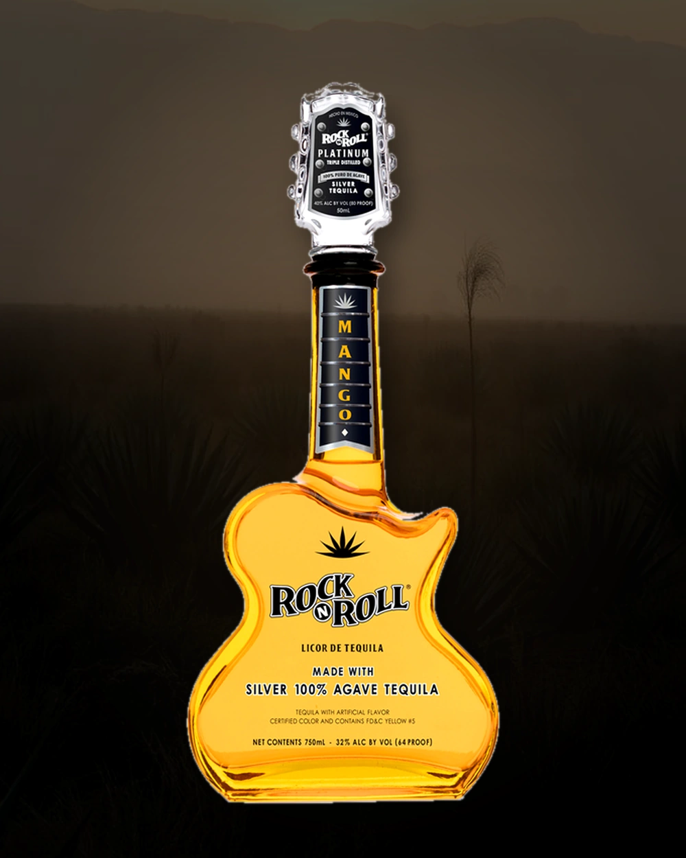 Rock 'N Roll Tequila Mango Silver bottle