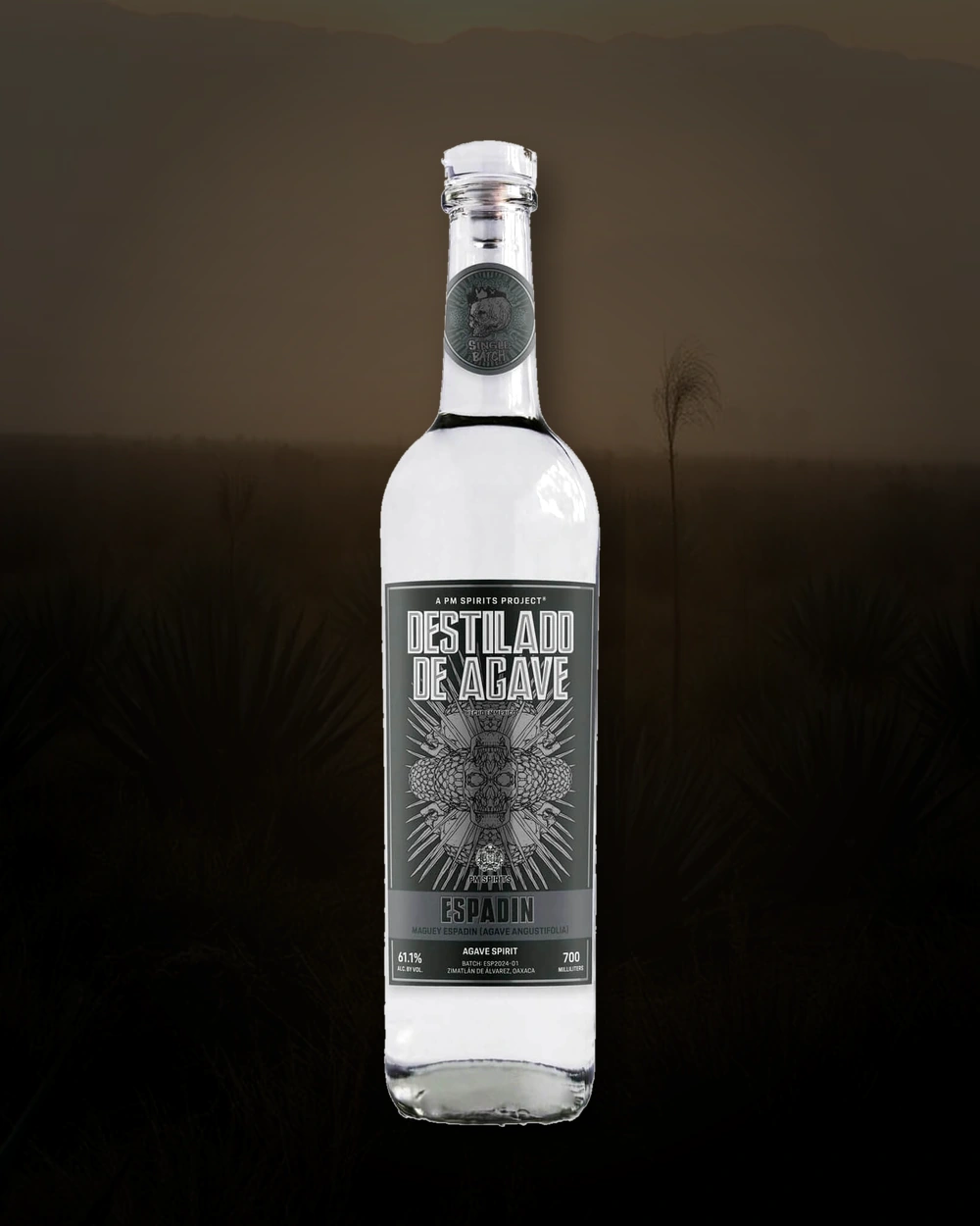 PM Spirits Destilado de Agave Espadin – Rene Parada Barriga bottle